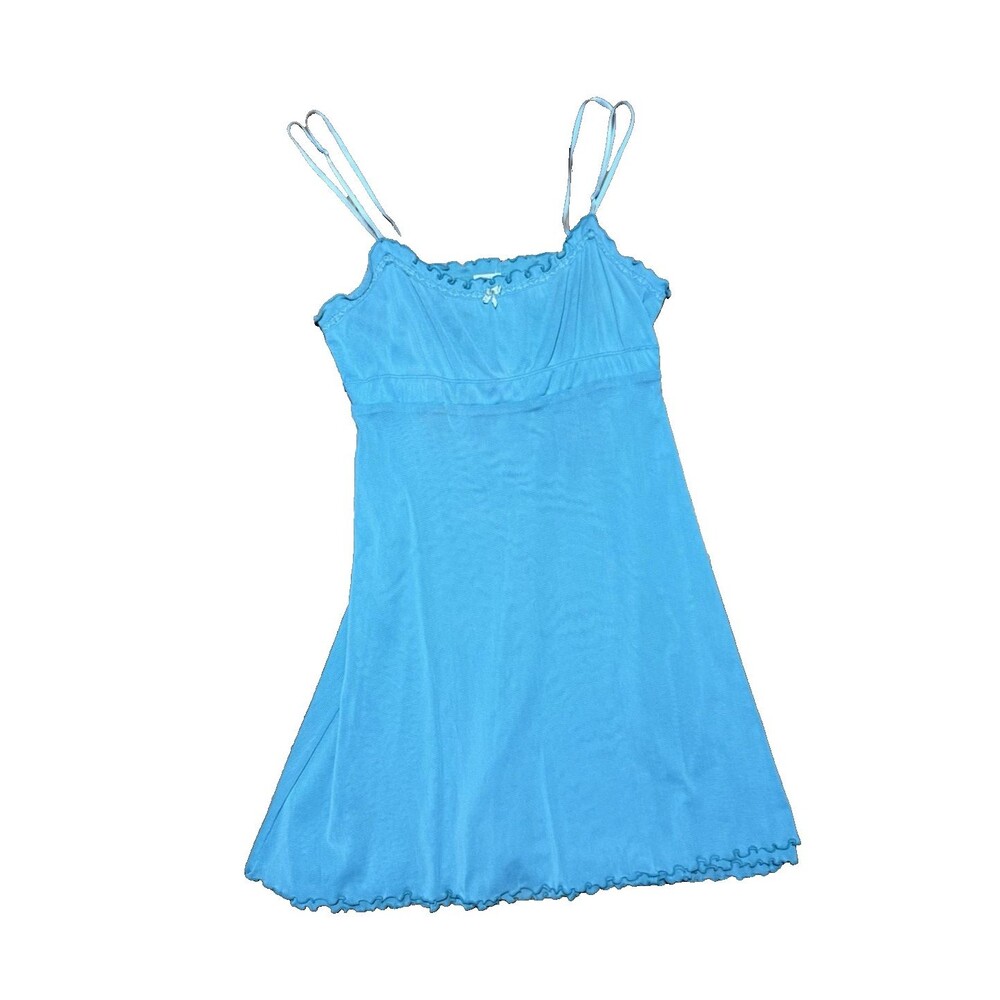 Vintage Y2K GNW Babydoll Blue Nightgown Slip Sleep Dress Coquette Fairy Small